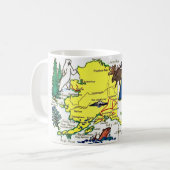 State of Alaska Map Postcard Mug コーヒーマグカップ (正面左)