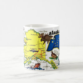 State of Alaska Map Postcard Mug コーヒーマグカップ