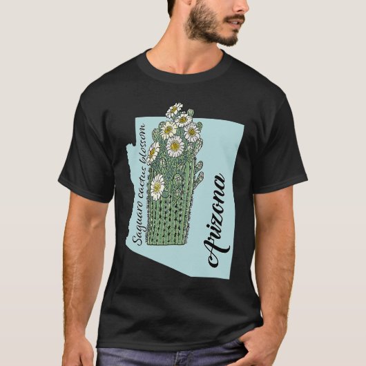 State of Arizona Flower Saguaro cactus blossom Tシャツ (正面)