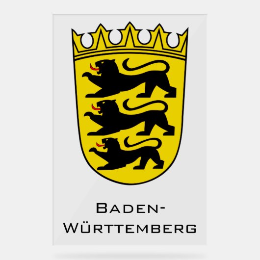 State of Baden-Württemberg Grand Coat of Arms Art アクリルサイン (正面)