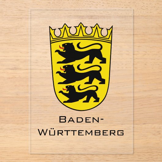 State of Baden-Württemberg Grand Coat of Arms Art アクリル招待状 (正面)