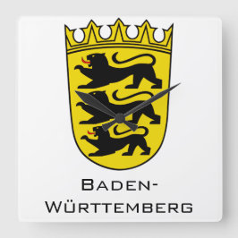 State of Baden-Württemberg Grand Coat of Arms Art スクエア壁時計