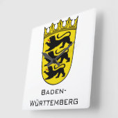 State of Baden-Württemberg Grand Coat of Arms Art スクエア壁時計 (傾斜)