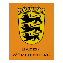 State of Baden-Württemberg Grand Coat of Arms Art ポスター