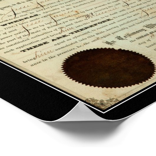 State of Kansas 1875 Jesse James Extradition Order ポスター (角)