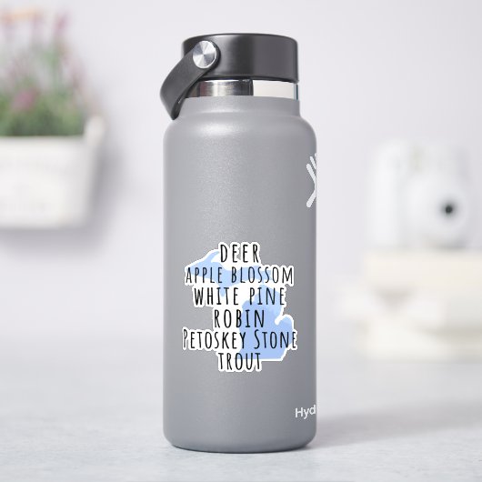 State of Michigan Symbols Vinyl Stickers シール (HydroFlask)