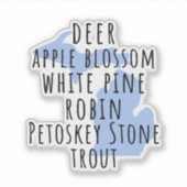 State of Michigan Symbols Vinyl Stickers シール (正面)