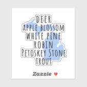 State of Michigan Symbols Vinyl Stickers シール (シート)