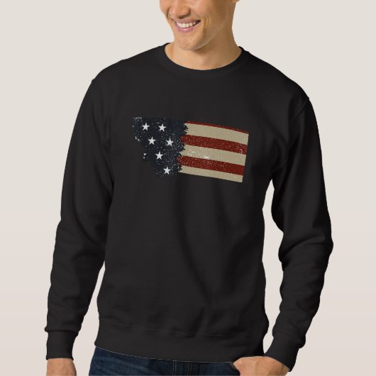 State of Montana Patriotic USA Flag for Men Women  スウェットシャツ (正面)