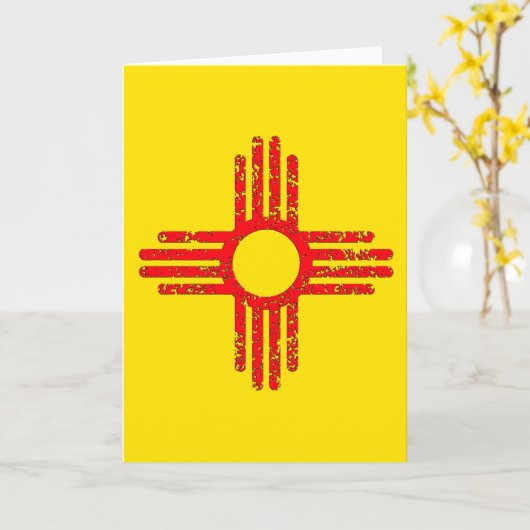State of New Mexico Zia Sun カード (黄色い花)