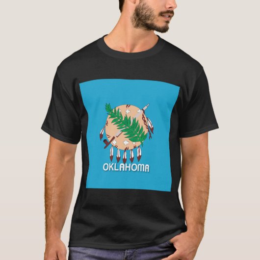 State of Oklahoma flag Classic Round Sticker Tシャツ (正面)