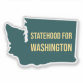 Statehood for Washington Retro Minimalist Joke シール (正面)