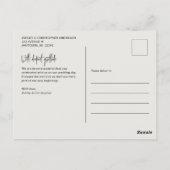 Stately エレガント Photo結婚's Thank You ポストカード (裏面)