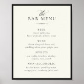 STATELY Bar Menu Wedding Sign ポスター (正面)