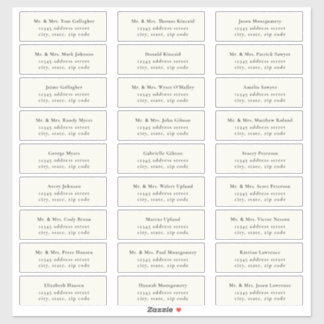 STATELY Black / Ecru Guest Address Labels シール