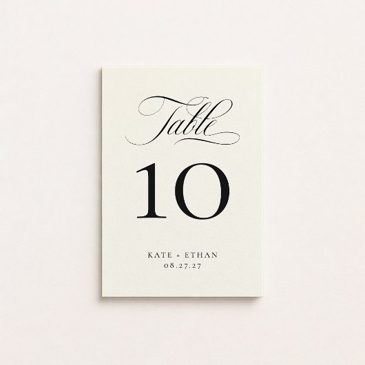 STATELY CALLIGRAPHY Table Number Card 招待状