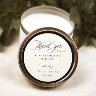 STATELY CALLIGRAPHY Wedding Thank You ラウンドシール