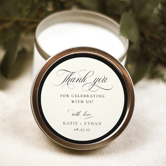 STATELY CALLIGRAPHY Wedding Thank You ラウンドシール
