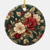 Stately Reindeer With Wreath - Ornaments & Roses セラミックオーナメント (裏面)