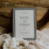Stately Stripes Frame Wedding Invitation 招待状