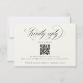 Stately Stripes Wedding QR Code 出欠カード (正面)