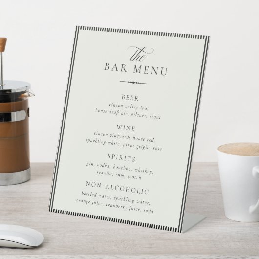 STATELY Wedding Bar Menu 台座サイン (インサイチュ)