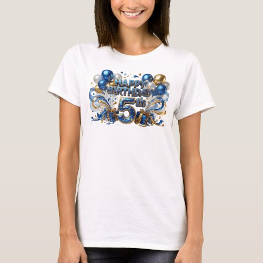 Statement Blue ハッピーバースデー 5th Statement Tシャツ (正面)
