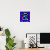 Statement Glitch City Pop Art Home Decor Print ポスター (ホームオフィス)