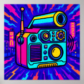 Statement Glitch City Pop Art Home Decor Print ポスター (正面)