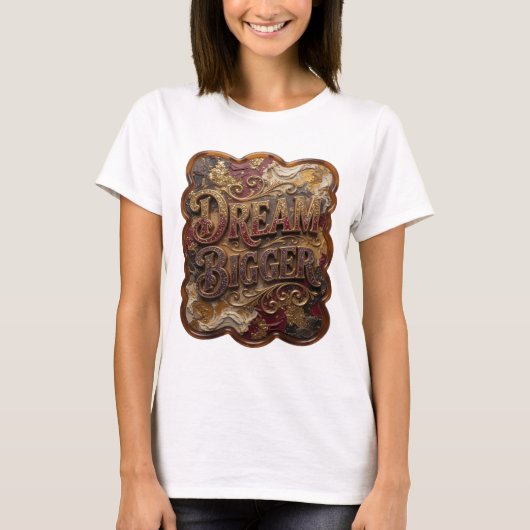 Statement Gold DREAM BIGGER 引用Tシャツ Tシャツ (正面)
