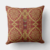Statement Golden Red Ornate Cushion 4 Living Room クッション (裏面)