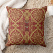 Statement Golden Red Ornate Cushion 4 Living Room クッション (ブランケット)