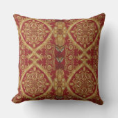 Statement Golden Red Ornate Cushion 4 Living Room クッション (正面)