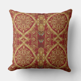 Statement Golden Red Ornate Cushion 4 Living Room クッション