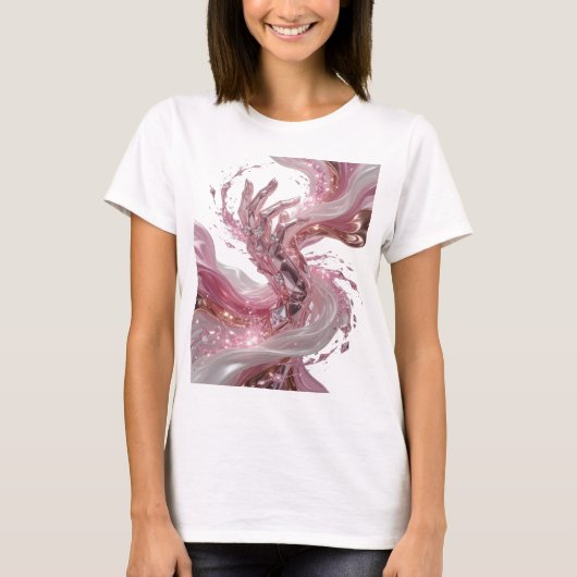 Statement Silver 抽象アート アートプリント v3 Tシャツ (正面)