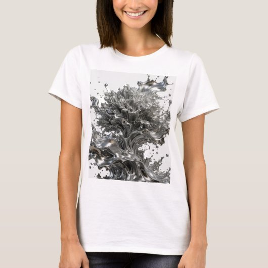 Statement Silver ABSTRACT ART Statement Tee v2 Tシャツ (正面)