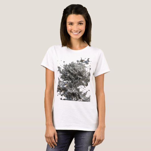 Statement Silver ABSTRACT ART Statement Tee v2 Tシャツ (正面フル)