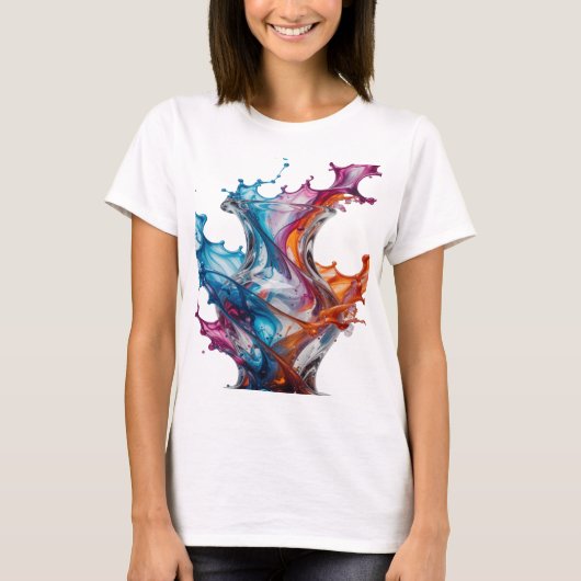 Statement Silver ABSTRACT ART Statement Tee v4 Tシャツ (正面)