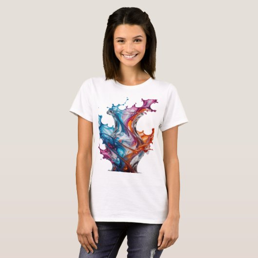 Statement Silver ABSTRACT ART Statement Tee v4 Tシャツ (正面フル)