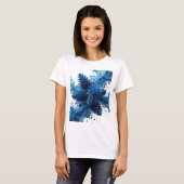 Statement Silver BLUE FLORAL SPLASH シャツデザイン Tシャツ (正面フル)