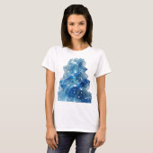 Statement Silver BLUE ICE WAVE 3Dテキストアート Tシャツ (正面フル)