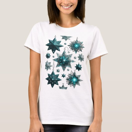 Statement Silver BLUE STAR ORNAMENTS カスタムTシャツ Tシャツ (正面)