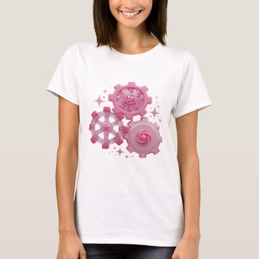 Statement Silver GEARS AND STARS シャツデザイン Tシャツ (正面)