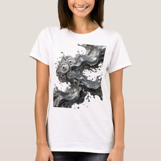 Statement Silver GEARS IN MOTION グラフィックTシャツ Tシャツ (正面)