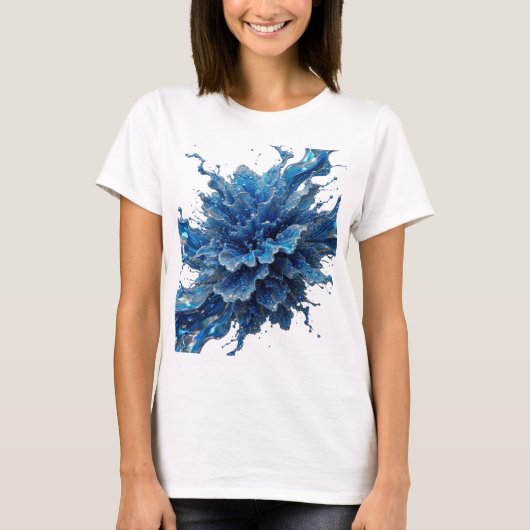 Statement Silver WATER FLOW ウェアラブルアート Tシャツ (正面)