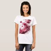Statement Silver WATERFALLING ROSES グラフィックTシャツ Tシャツ (正面フル)