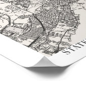 Staten Island New York Boho Arch Street Map ポスター (角)