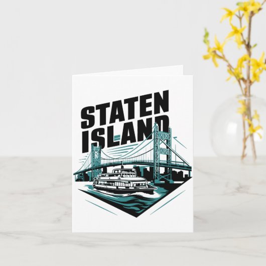 Staten Island New York Ferry _1  カード (黄色い花)