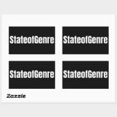 StateOfGenre白黒の矩形ステッカー 長方形シール (シート)