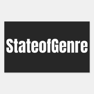 StateOfGenre白黒の矩形ステッカー 長方形シール